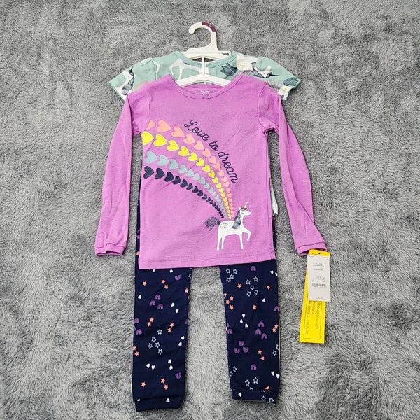 Just One You Girls 3T Unicorn Pajama Set 4-Piece Made By Carters Cotton