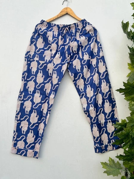 Indian 100%Cotton Animal Print PJ Set Bridesmaid Pajama Set Women Nightwear Suit