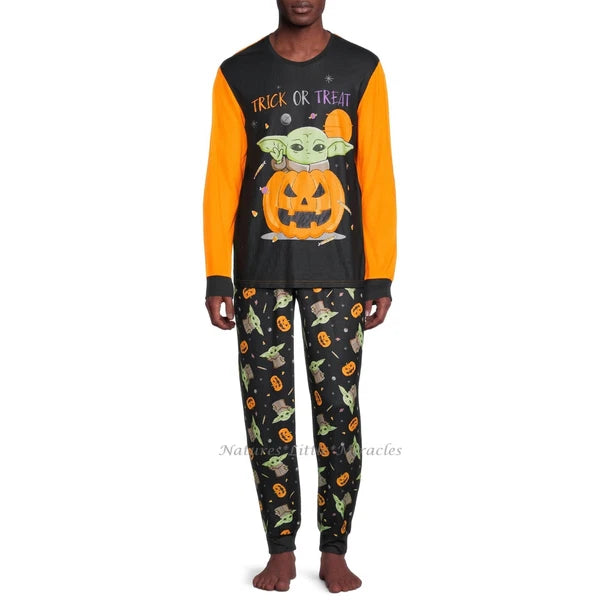 Star Wars Baby Yoda Mens Halloween Pajamas Mandalorian Shirt Pants Womens Family