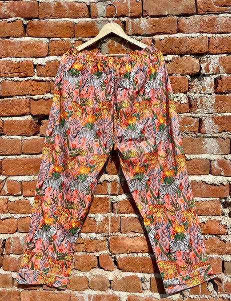 Indian Cotton Peach Animal PJ Set Bridesmaid Pajama Set Women Nightwear Suit US