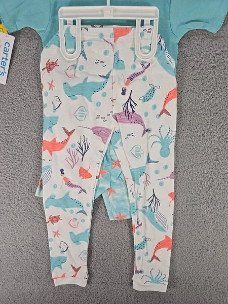 Carters 4 Piece Mermaid Pajama Set Girls 3T