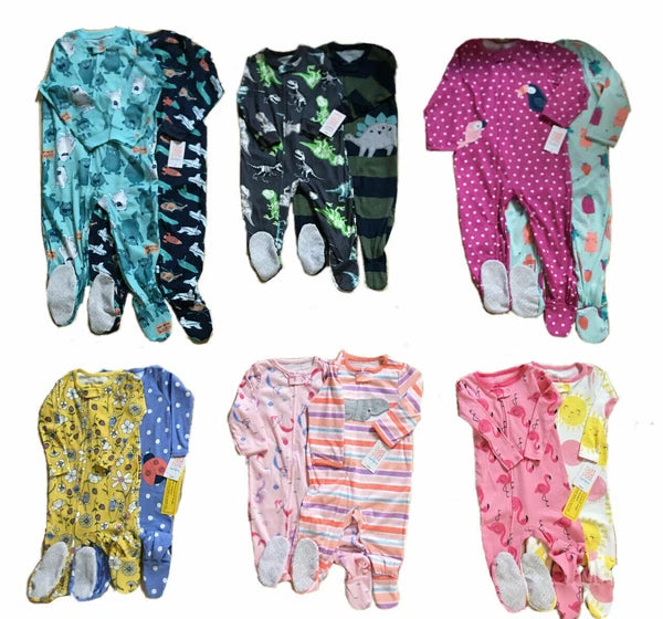 CARTER’S Just One You Baby/Toddler 2-Pk Footed Cotton Sleeper Pajama Sets; 6M-5T