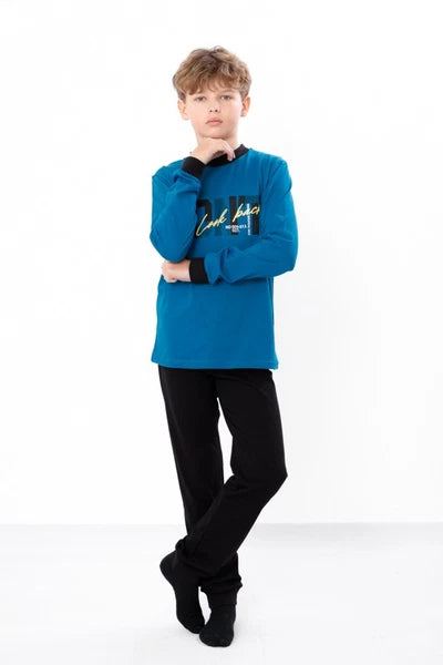 Boys' Pajama Set – Soft Cotton Knit & Fun Print for Night & Lounge, Any seaso...