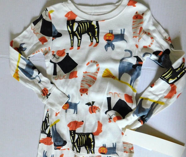 Girls Boys Pajama Set Size 4 4T Halloween Dog Skeletons Mummy Cats 2 Pc Pajamas