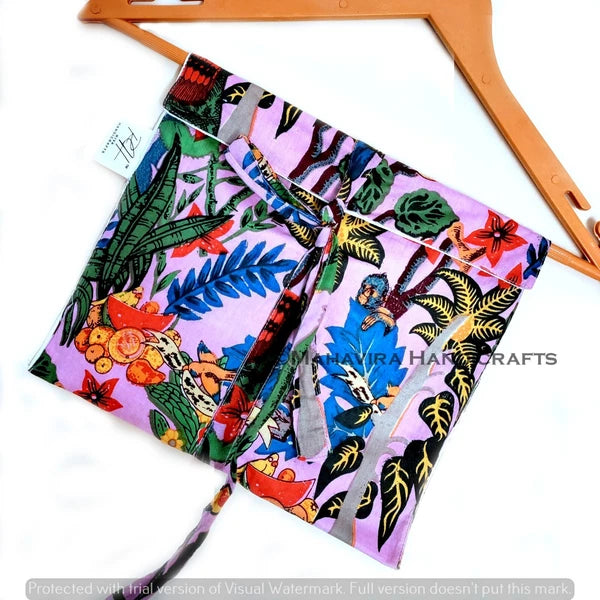 Indian Floral Print Cotton Baby pink hippie Sleepwear Bohemian Women Pajama set