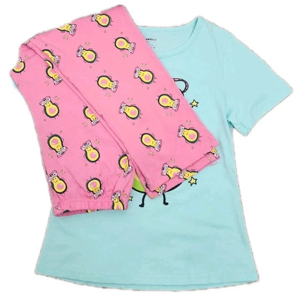 Unicabbit21 Girl's Size 6 100% Cotton Multicolored Pajama Set Pants & Top