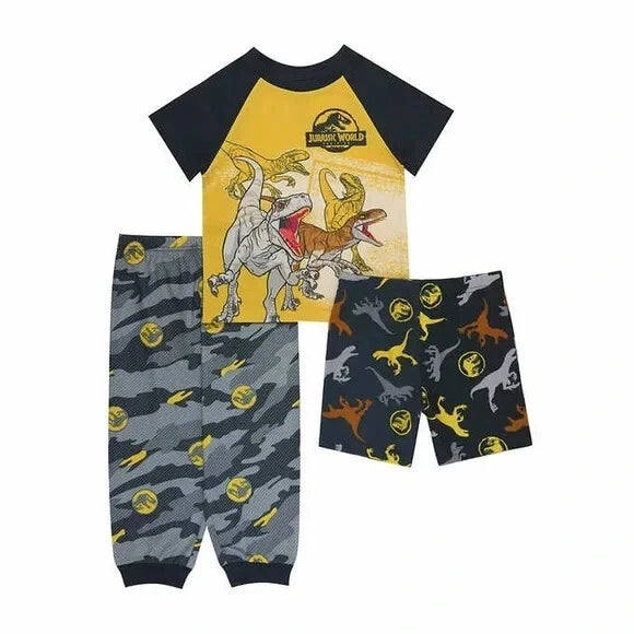 AME Kids' Jurrasic World 3-Piece Pajama Set, Multi, 3T