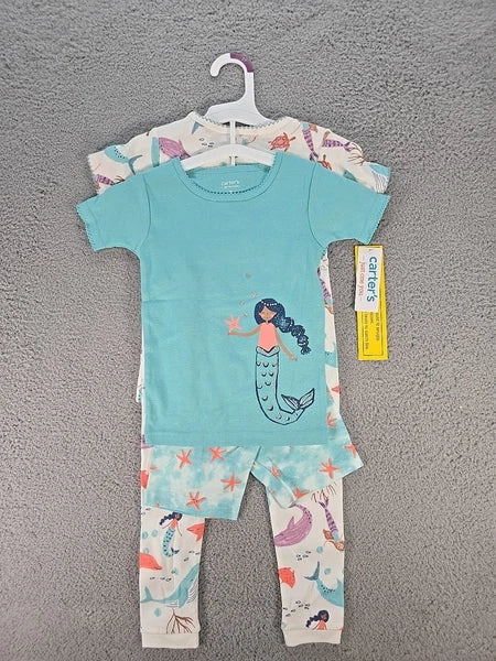 Carters 4 Piece Mermaid Pajama Set Girls 3T