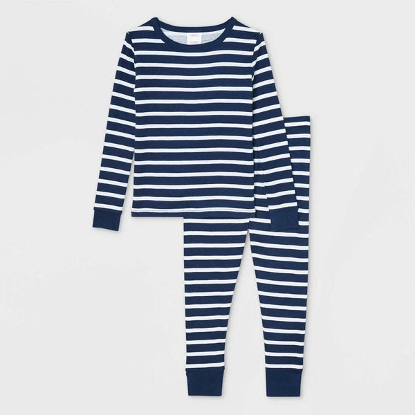 Matching Family Pajama Collection Blue White Striped Long Sleeve Set Kid 2T NWT.