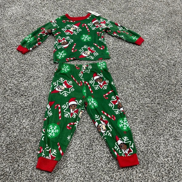 NWT Green Red ELF Christmas Holiday 2T Pajama Set