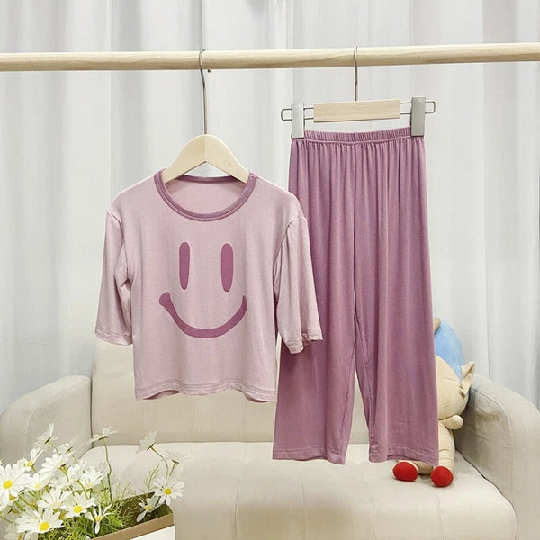 Kid's Modal Summer Boys and Girls Pajamas Pajama Pants Thin Model Suit