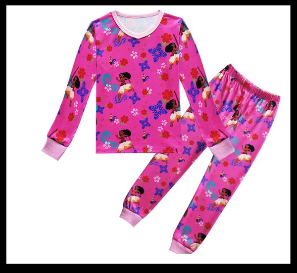 New Kids Long Sleeve Clothing Set Cartoon  Maui Pajamas light weight 4T-10