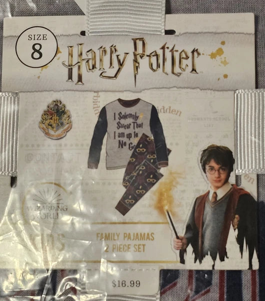 NEW Harry Potter Family Pajamas 2-Piece Set Unisex Kids SIZE 8