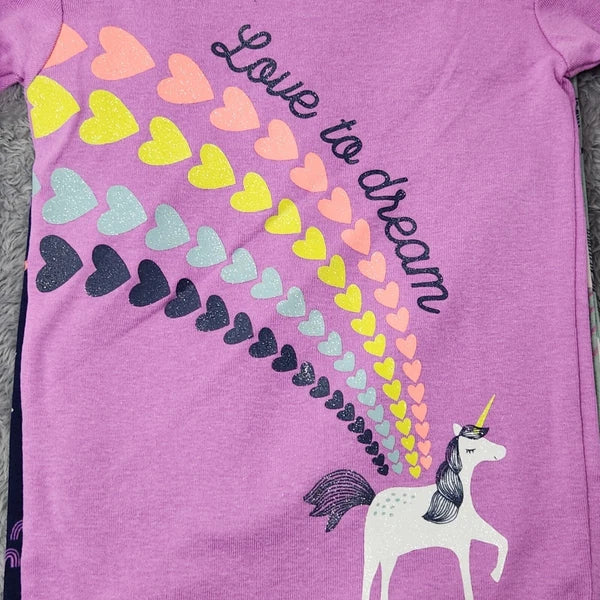 Just One You Girls 3T Unicorn Pajama Set 4-Piece Made By Carters Cotton