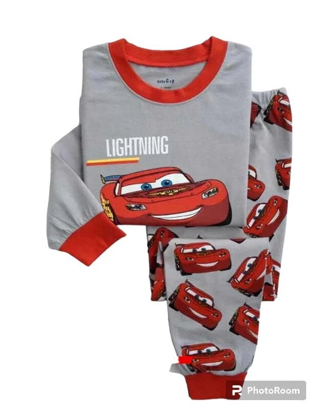 NEW Disney Cartoon Boys Print Long Sleeve 2-Piece Set Pajama