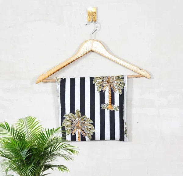 Indian Cotton Black Striped PJ Set Bridesmaid Pajama Set Women Nightwear Suit US