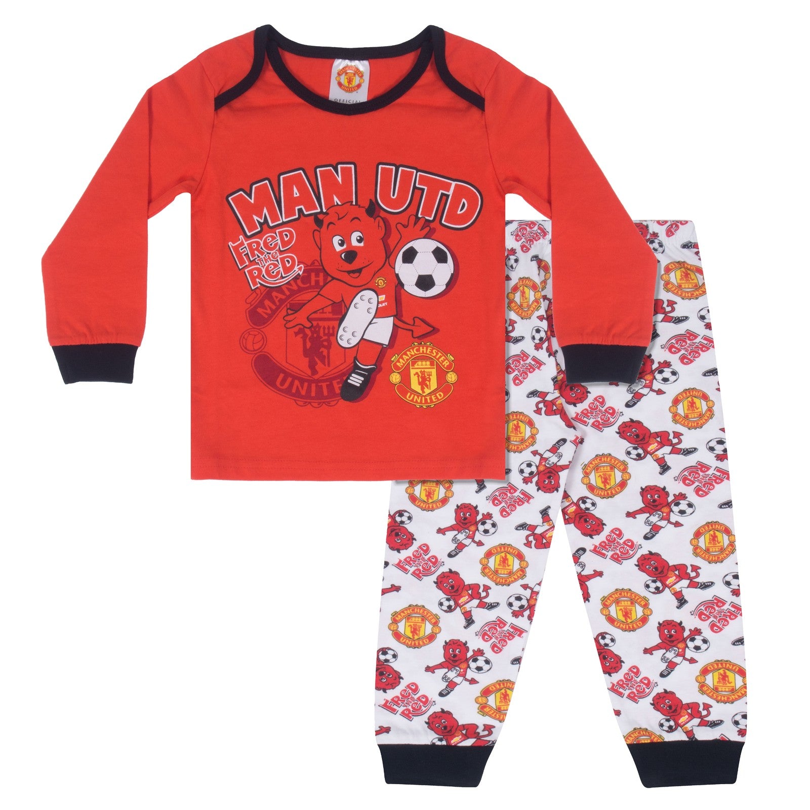 Manchester United Baby Pyjamas Long Boys Kids Official Football Gift