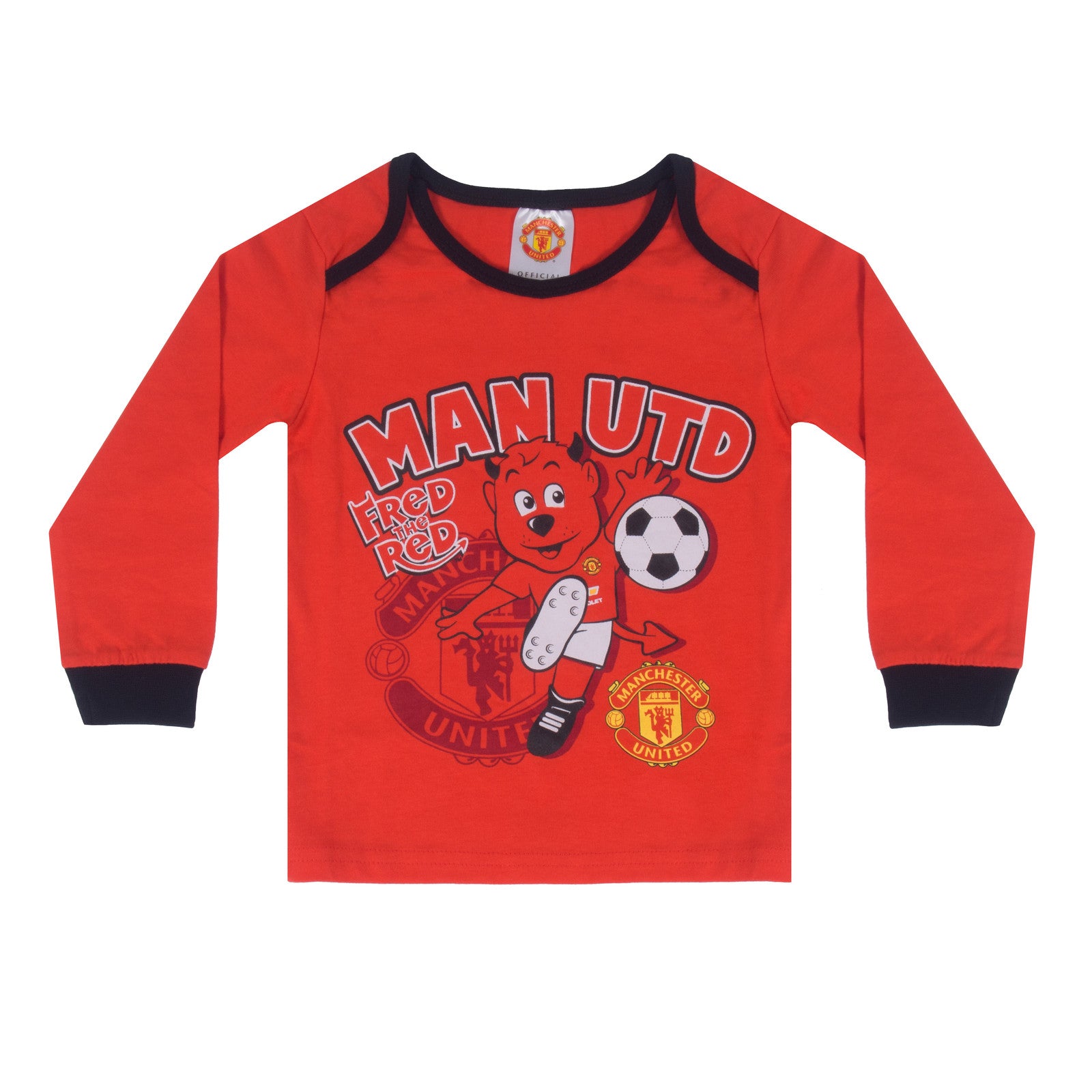 Manchester United Baby Pyjamas Long Boys Kids Official Football Gift
