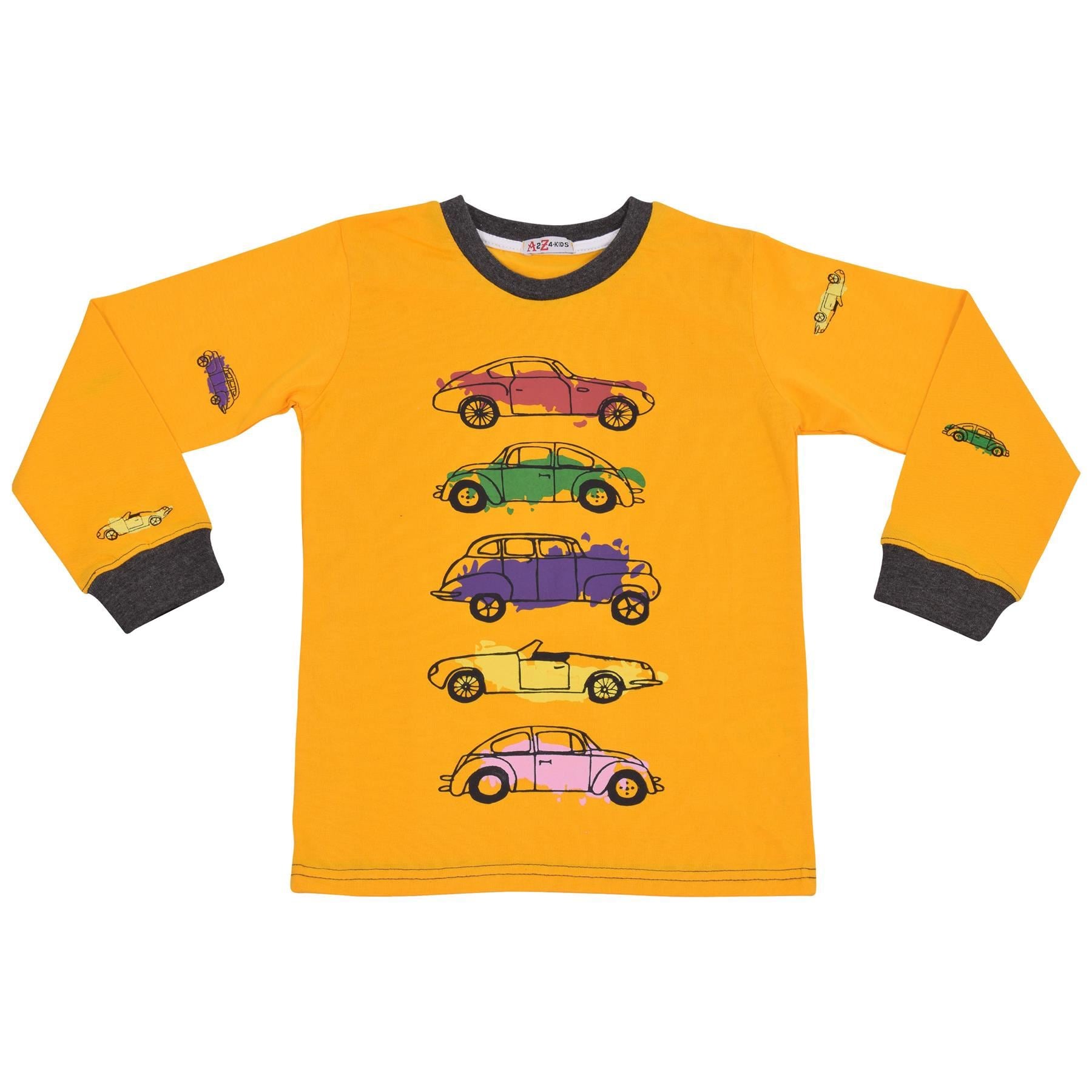 Kids Unisex Girls Boys Cars Print Pyjamas Children PJs 2 Piece Sleepwear Set