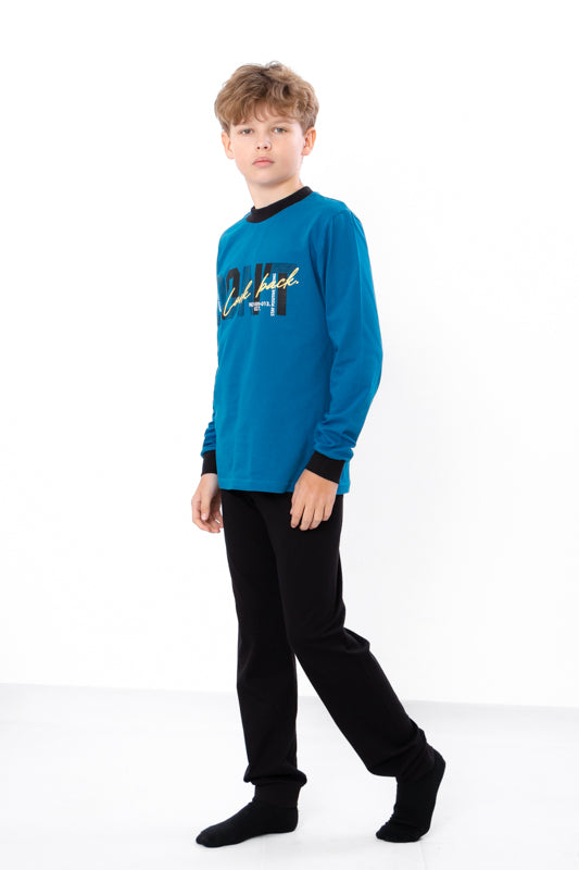 Boys' Pajama Set – Soft Cotton Knit & Fun Print for Night & Lounge, Any seaso...