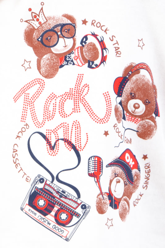 Girls’ Warm Brushed Pajama Set – Button Neck & Cute Print, , Demi-season,  No...