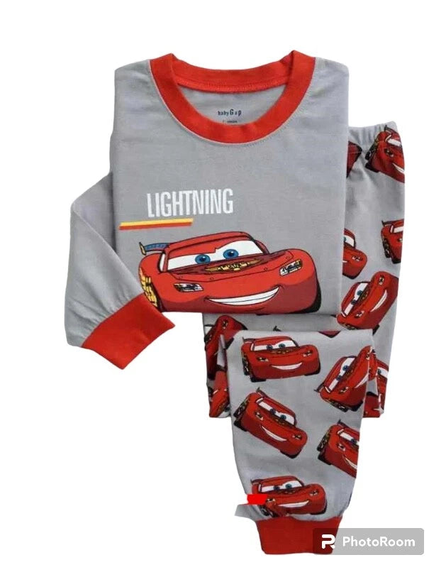 NEW Disney Cartoon Boys Print Long Sleeve 2-Piece Set Pajama