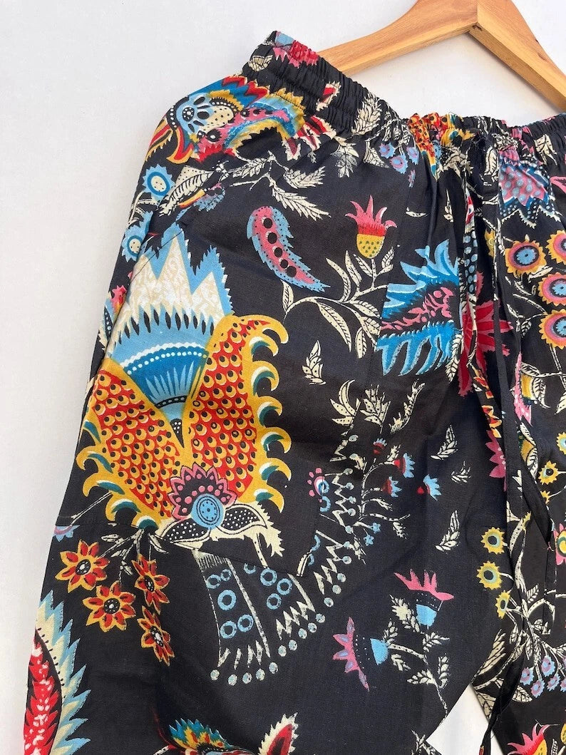 Indian 100%Cotton Floral Print PJ Set Bridesmaid Pajama Set Women Nightwear Suit