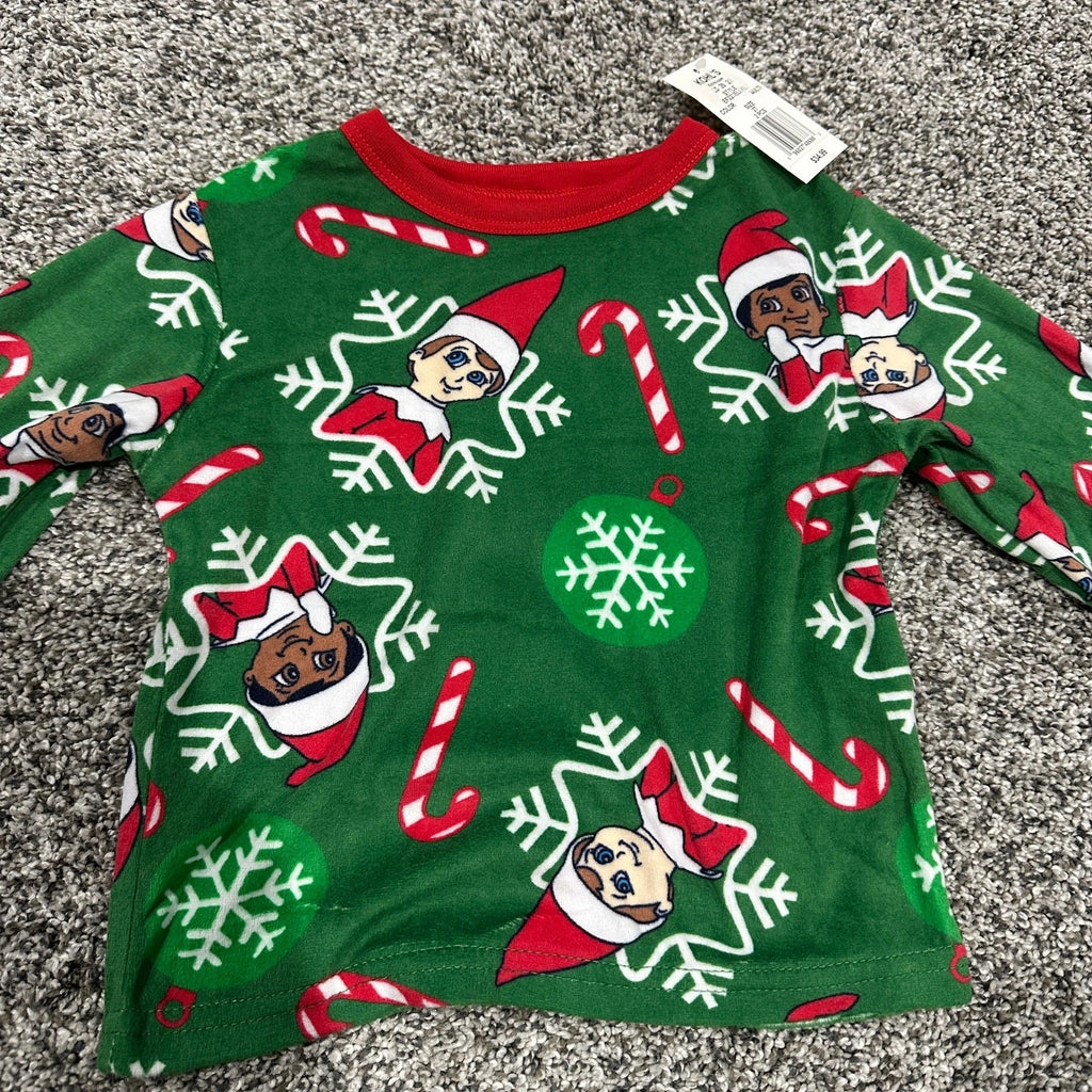 NWT Green Red ELF Christmas Holiday 2T Pajama Set