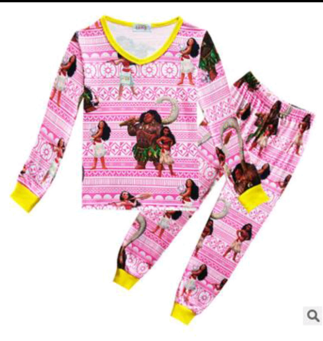 New Kids Long Sleeve Clothing Set Cartoon  Maui Pajamas light weight 4T-10