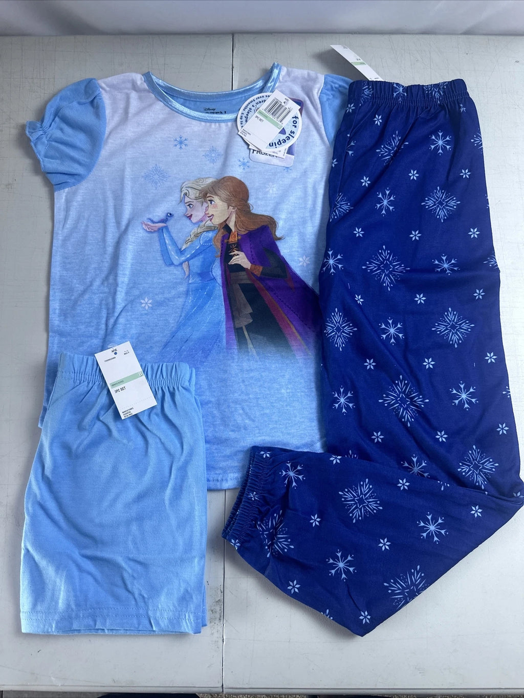 Girl’s DISNEY'S FROZEN 3 Piece Pajama Set Size 8 NWT  9 Months Up To Size 14