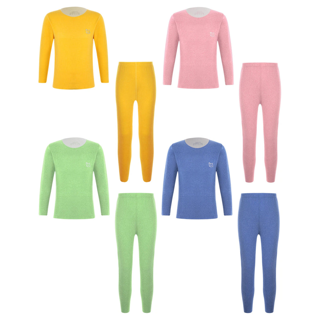 Kids Boys Girls Shirt And Pants Set Pyjama Top With Trousers Long Sleeve Warm