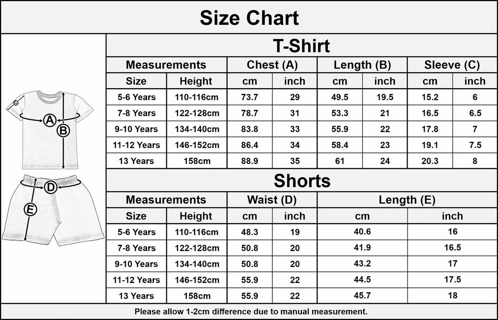 Girls Dancing Girl Print Pyjamas Children PJs Cotton Shorts Set Kids Nightwear