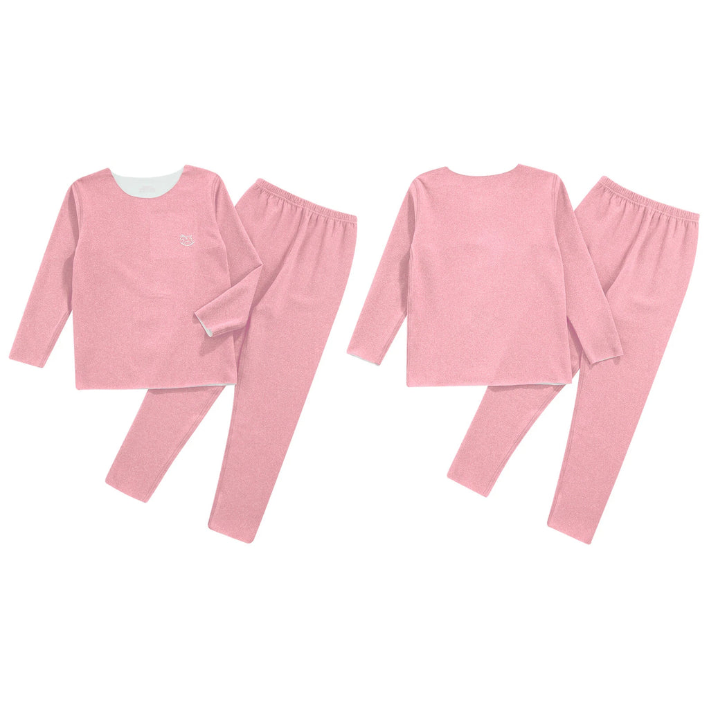 Kids Boys Girls Top With Trousers Cold Weather Loungewear Warm Homewear Pyjama