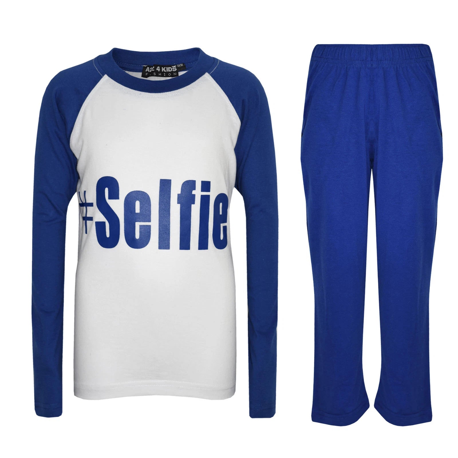 Kids Girls PJ's " #SELFIE " Printed Stylish Royal Pyjamas Loungewears 5-13 Years