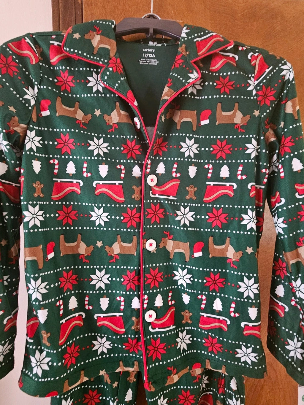 Carters pj set long sleeve size 12 /12A Christmas themed new