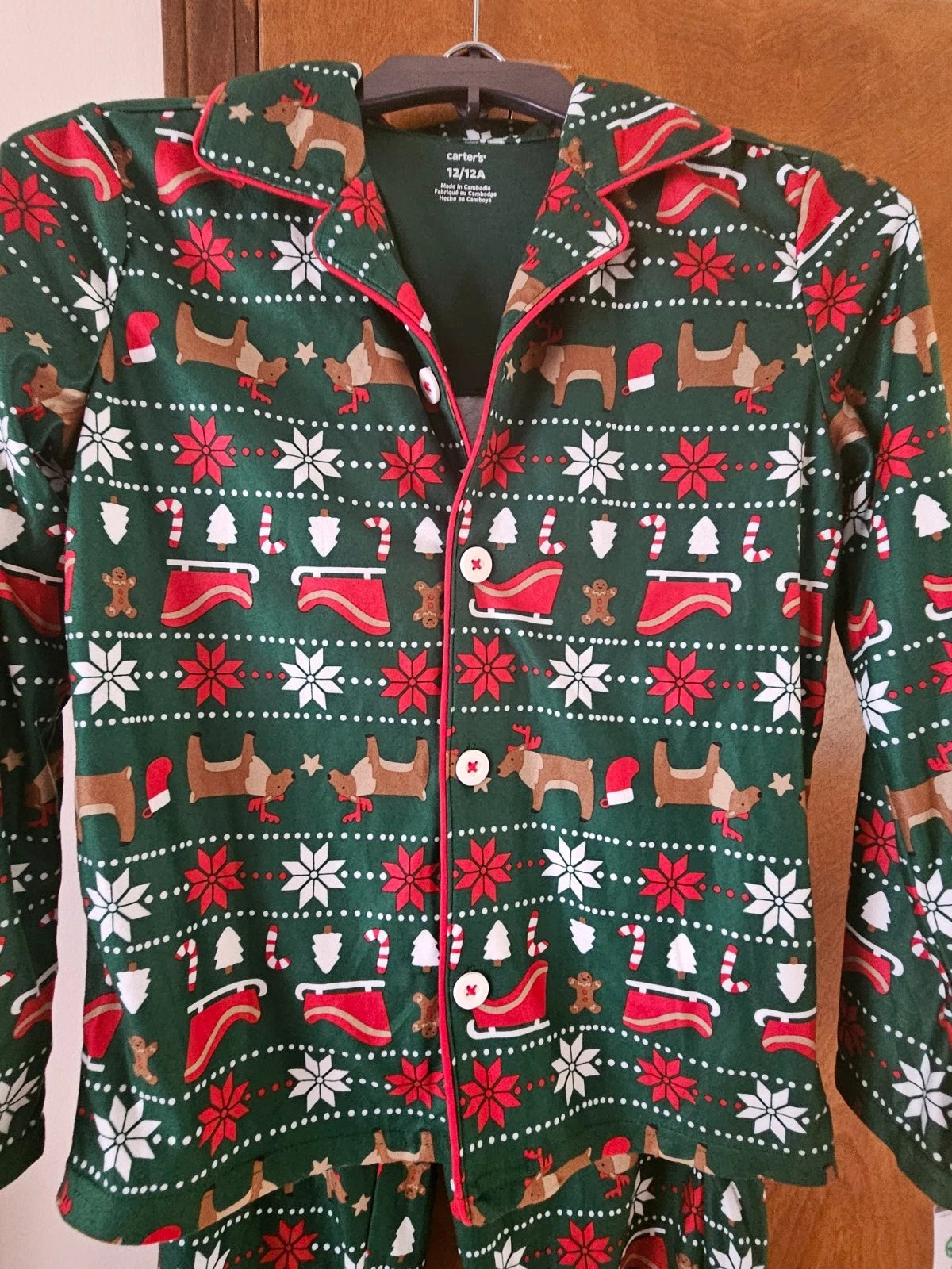 Carters pj set long sleeve size 12 /12A Christmas themed new