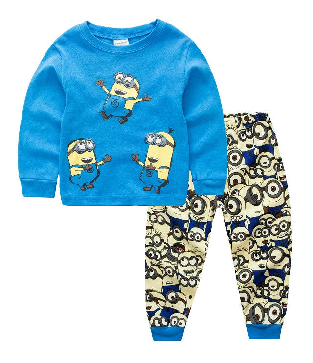 NEW Disney Cartoon Boys Print Long Sleeve 2-Piece Set Pajama