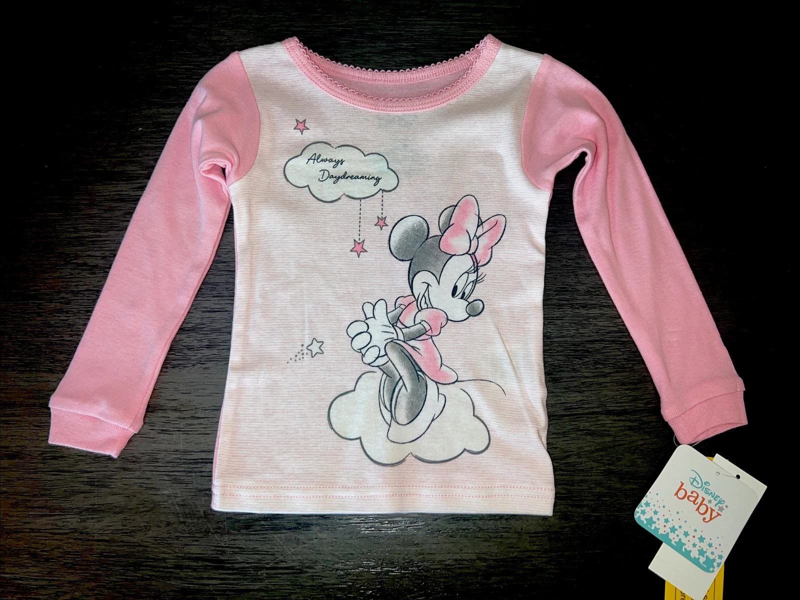 Disney Infant Girls Pink Minnie Mouse Always Dreaming Long Sleeve Pajama Set 24M