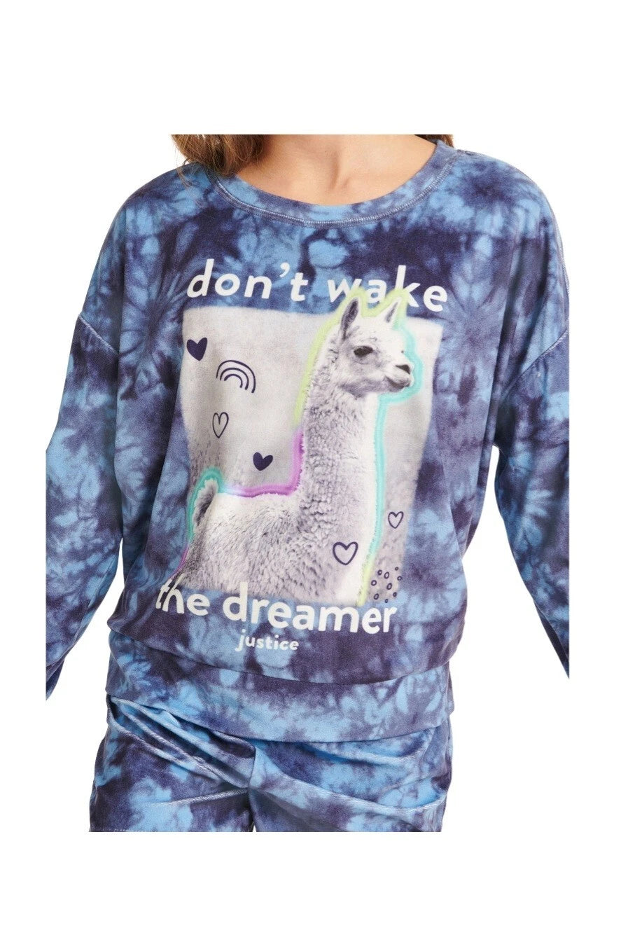 Justice Girls Cozy Fleece Long Sleeve Top, Sleep Short Pajama Set Multi-Size NEW