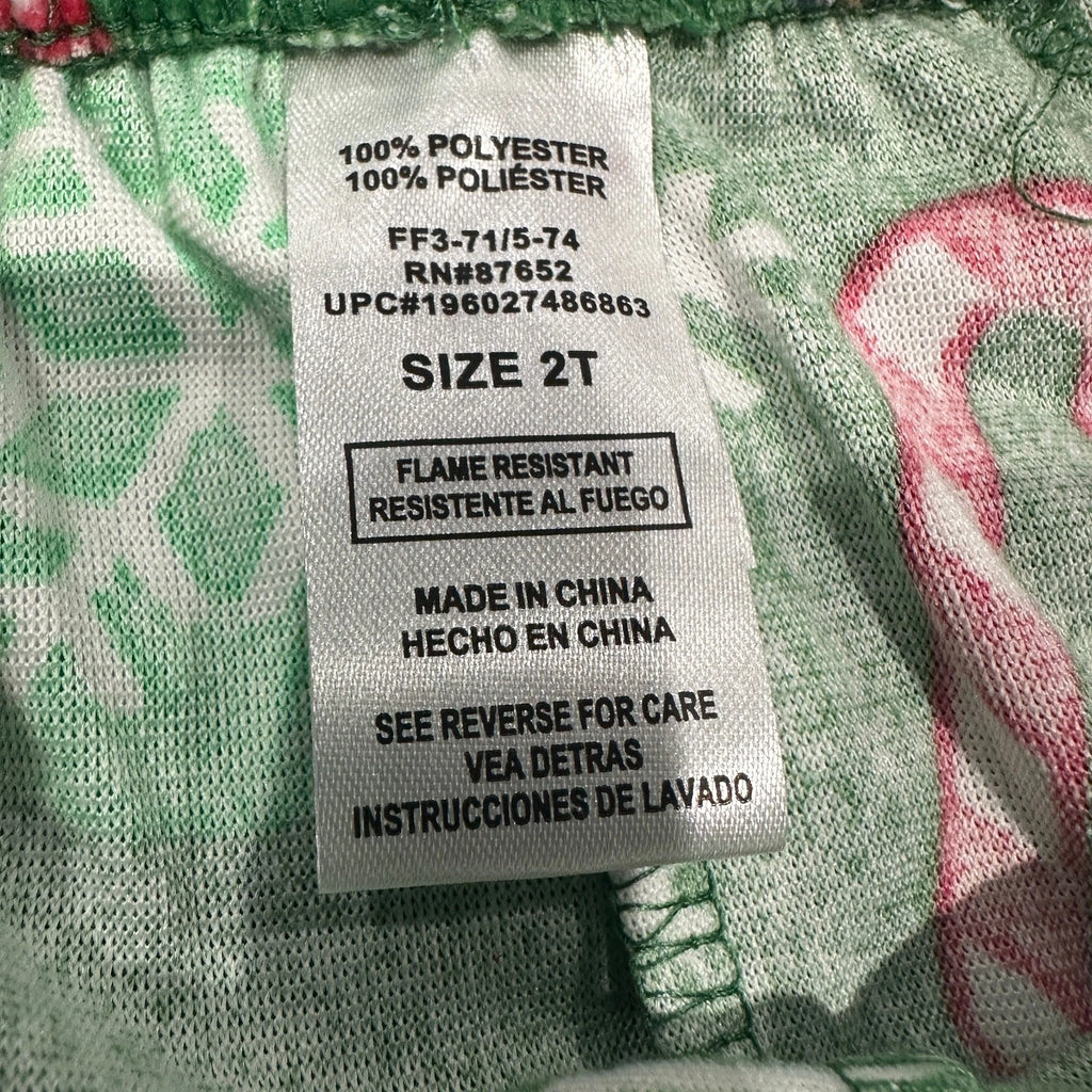 NWT Green Red ELF Christmas Holiday 2T Pajama Set