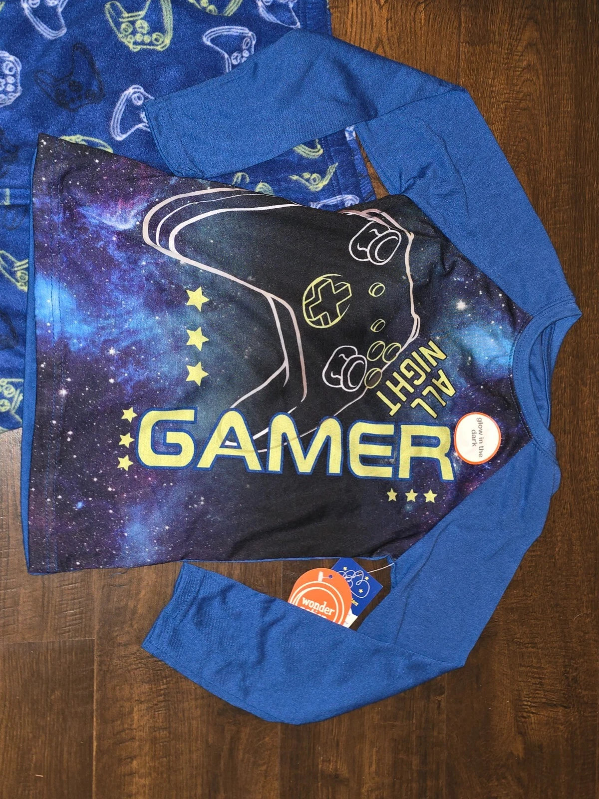 Wonder Nation  Pajamas Boys All Night Gamer Glow In Dark Pjs Sz S XL XXL 6 14 16