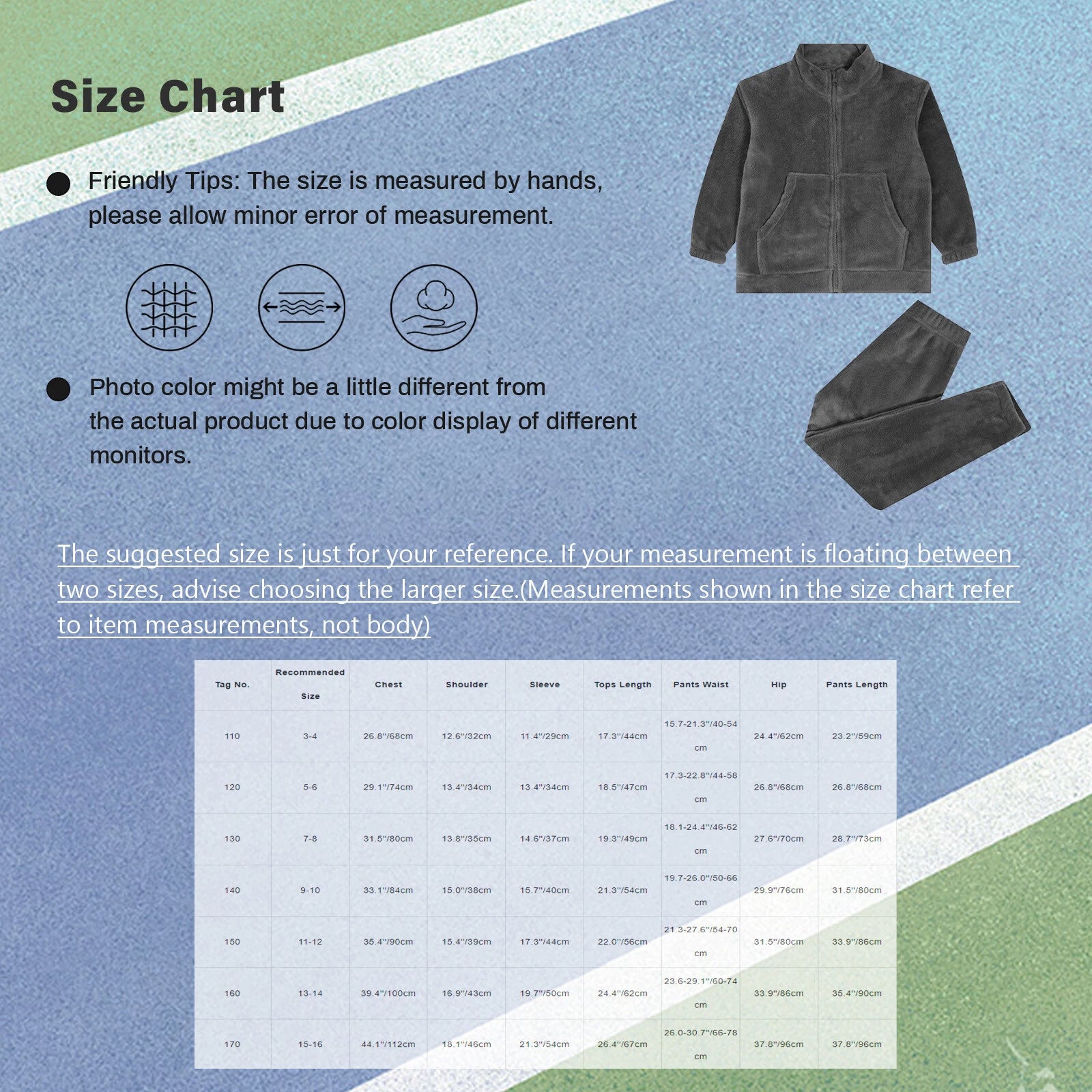 Kids Nightwear Teenagers Housewear Clothing Set Pyjama Set Matching Warm-