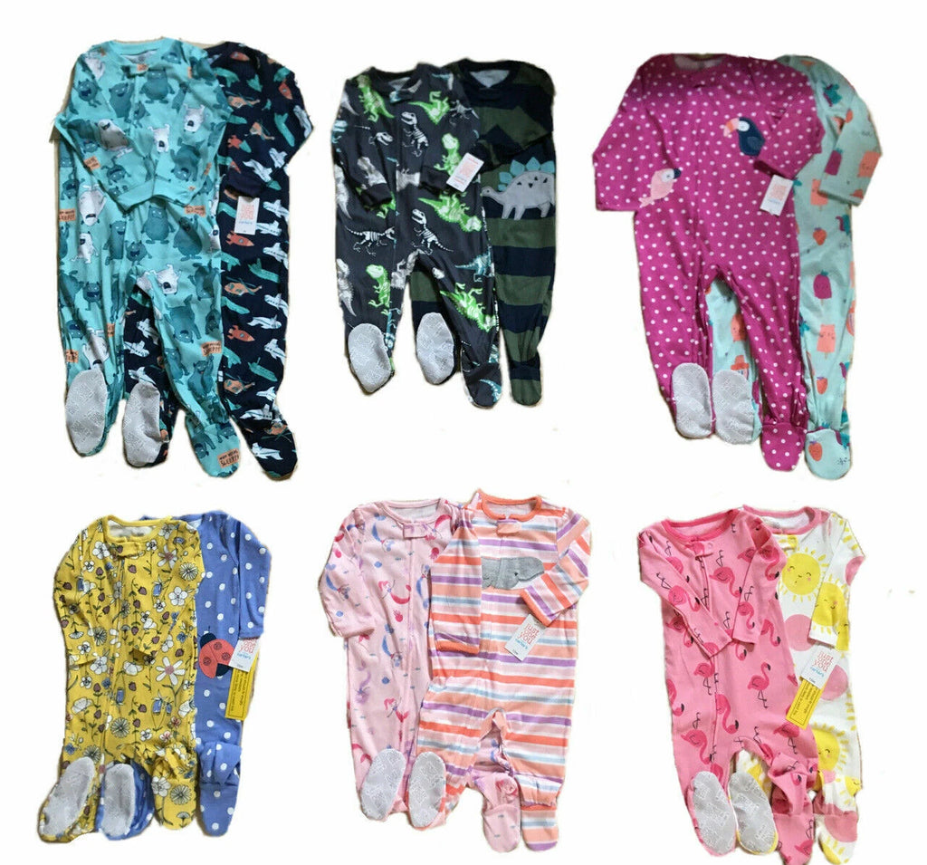 CARTER’S Just One You Baby/Toddler 2-Pk Footed Cotton Sleeper Pajama Sets; 6M-5T