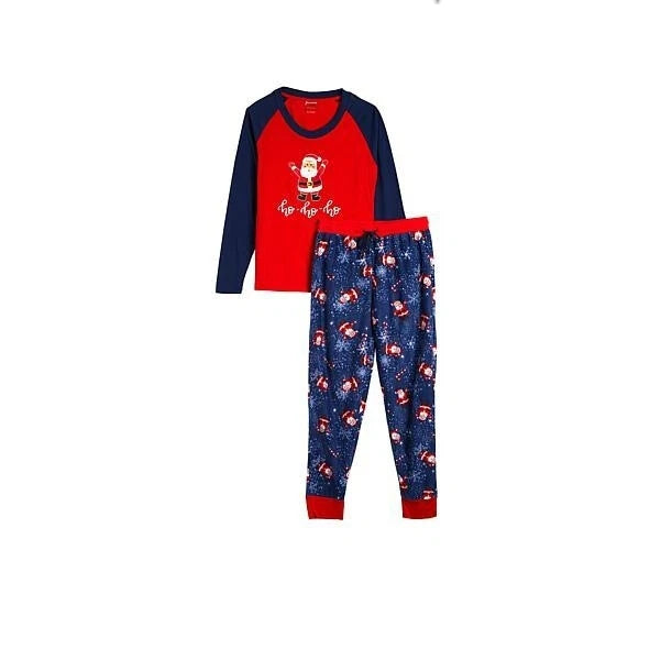 Christmas Family Matching Pajama Set DEAR SANTA Blue & Red HO HO HO Kids Adults