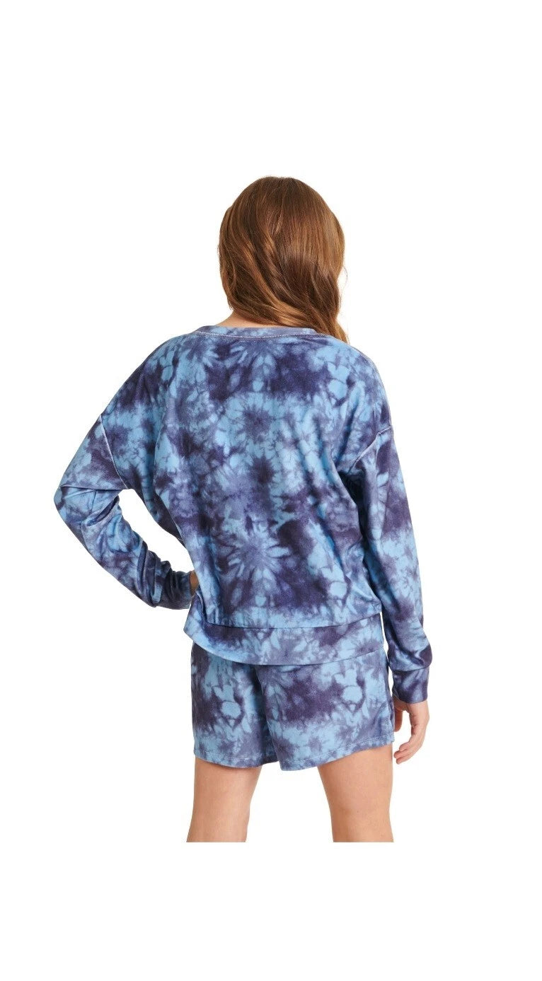 Justice Girls Cozy Fleece Long Sleeve Top, Sleep Short Pajama Set Multi-Size NEW