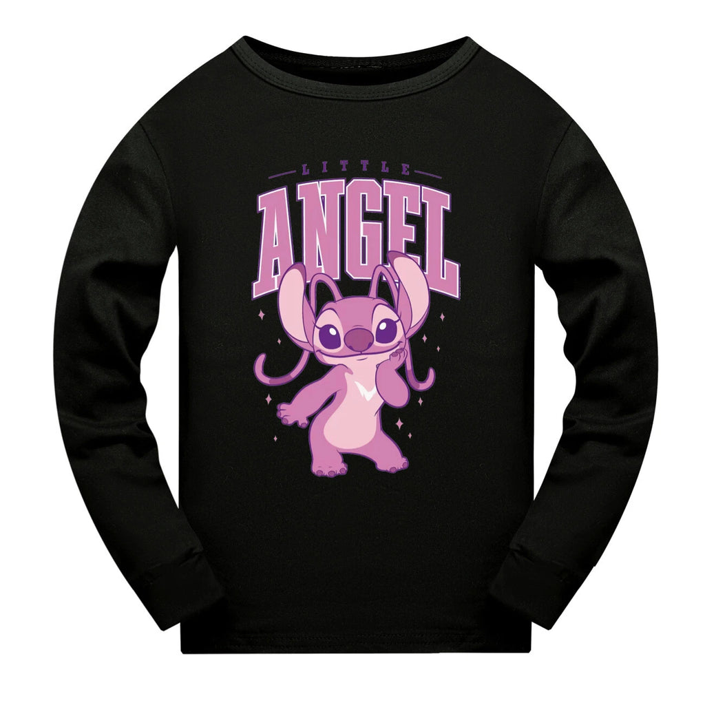 Children's boys and girls Lilo embroidered angel top pants set pajamas Pjs