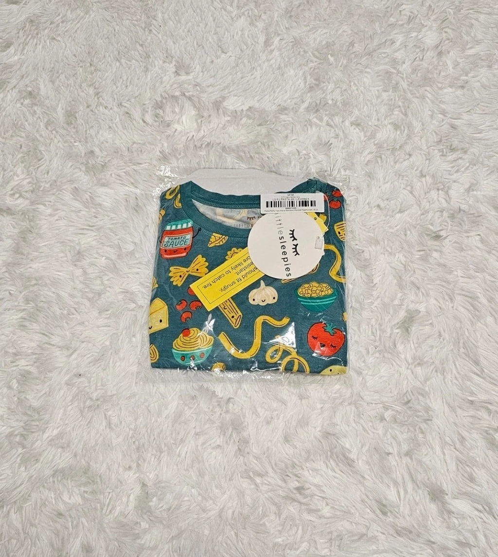 Little Sleepies PASTA PARTY Two Piece Pajama Set SIZE 9/10 NIB NEW