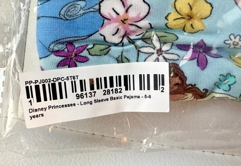 Posh Peanut Disney Princess Long Sleeve Pajama Set size 5/6  5-6 years NWT