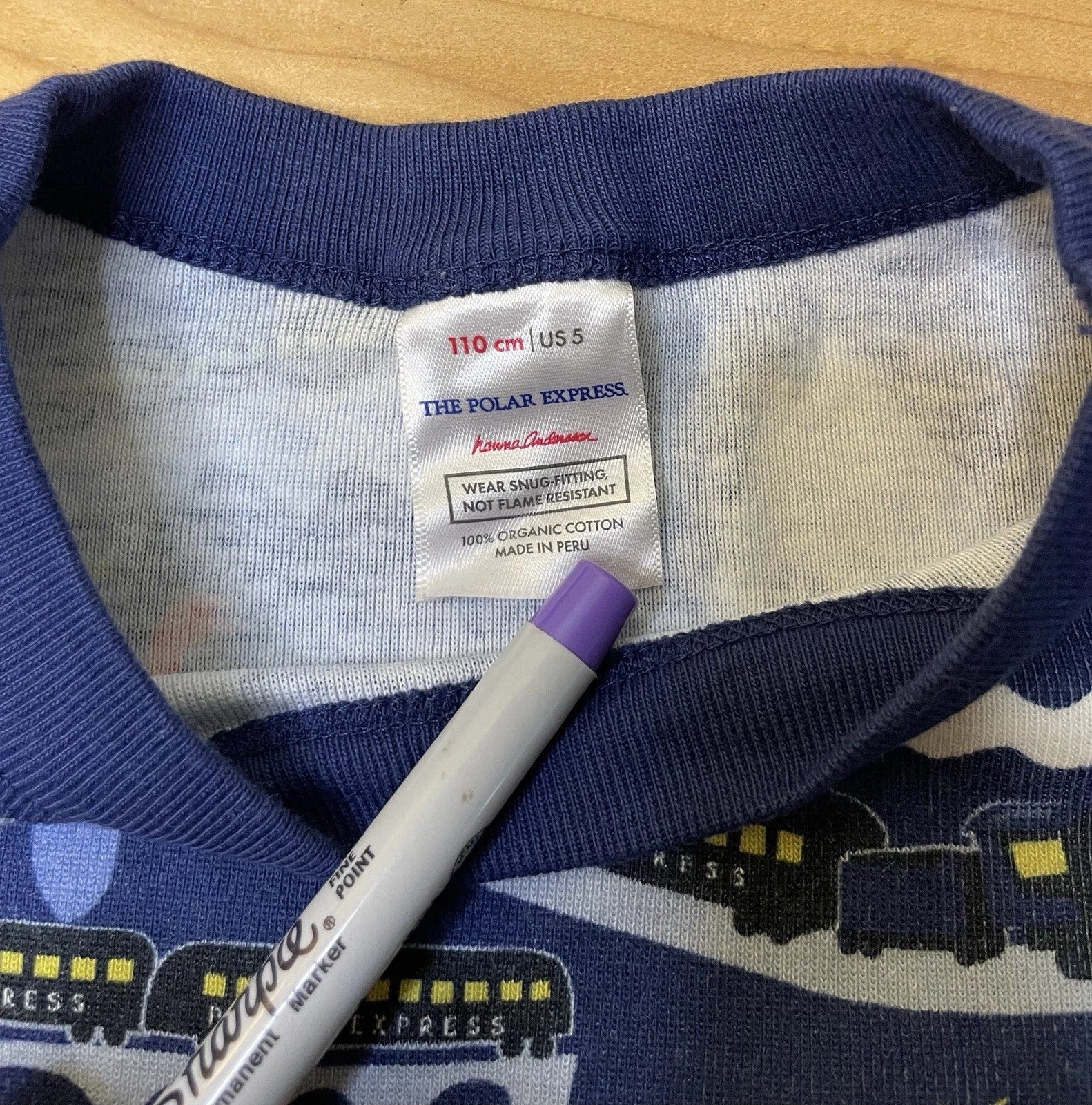 HANNA ANDERSSON Warner Bros Polar Express Long John Pajama Set Sz 5/110 - Cotton