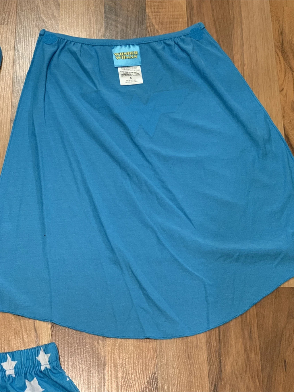 Wonder Woman (Sz 5) Kids Girls Character 3pc (Shirt, Pant, Cape) PJ Pajama Set